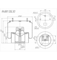 Cylinder (plastic piston) R4881DGL30 (CONTITECH 4881NP30)